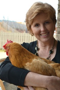 The Chicken Lady with hen