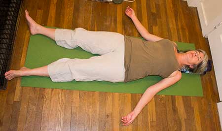 Relaxation on yoga blanket