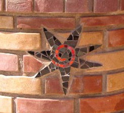 Mosaic in existing brickwork